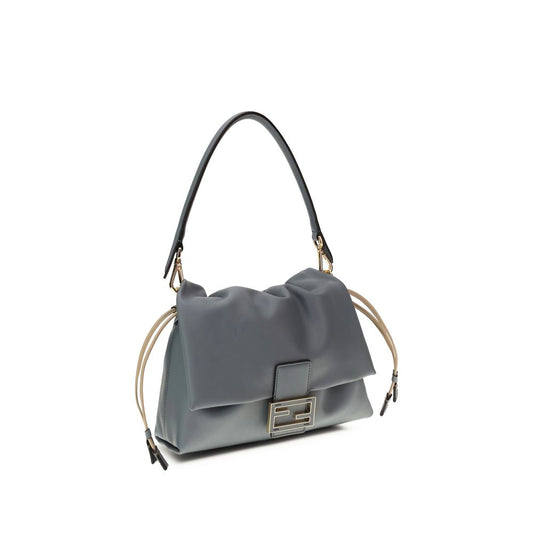 Fendi Light Blue Calf Leather Bos Taurus Shoulder Bag
