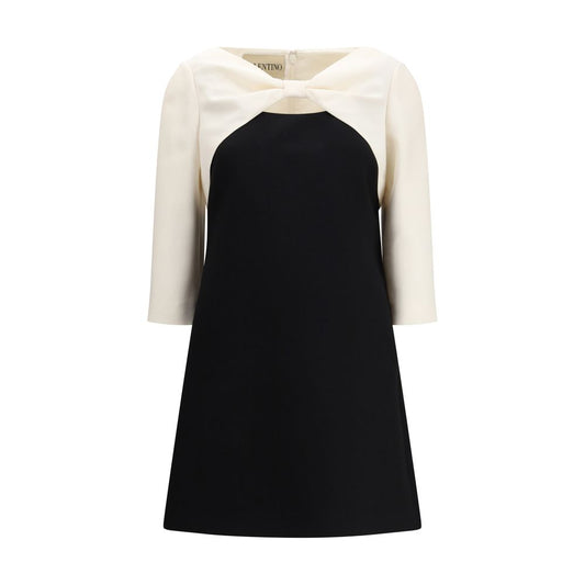 Valentino Black Fleece Wool Cocktail Dress