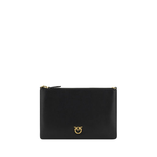 PINKO Black Leather Shoulder Bag