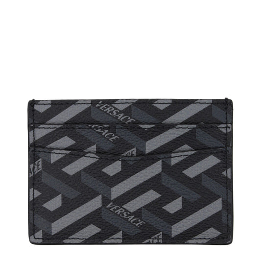 Versace Black Fabric Cardholder