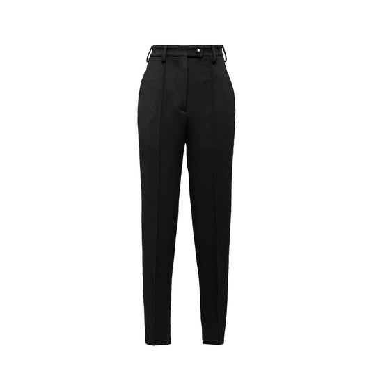 Prada Black Virgin Wool Casual Pants
