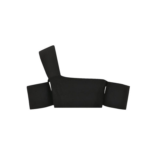 Alexander McQueen Black Elastane Tank Tops