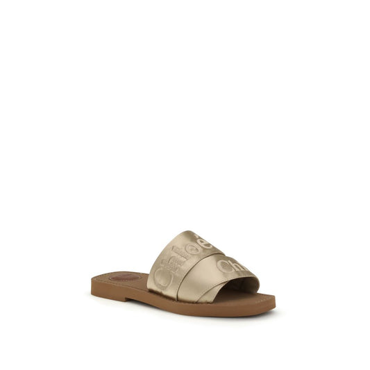 Chloé Gold Polyester Sandals