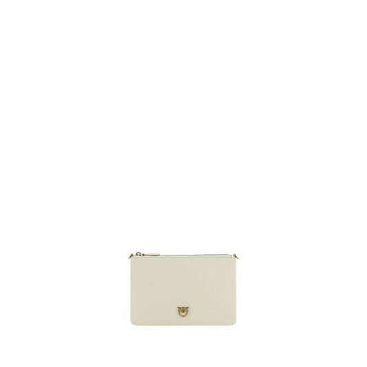 PINKO Cream Calf Leather Bos Taurus Shoulder Bag
