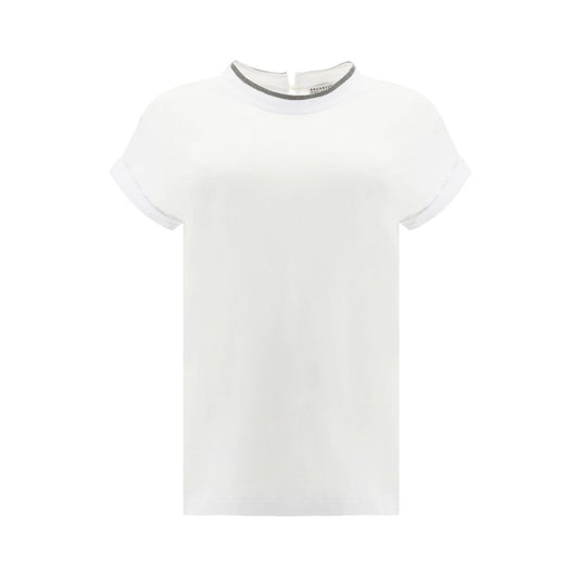 Brunello Cucinelli White Elastane T-Shirt