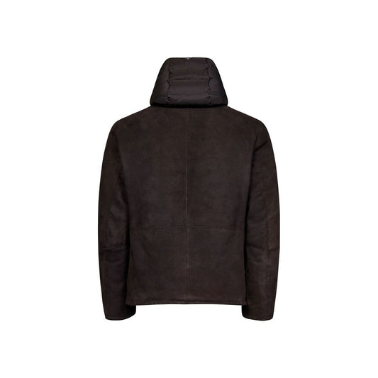 Herno Brown Lambskin Full-Length Jacket