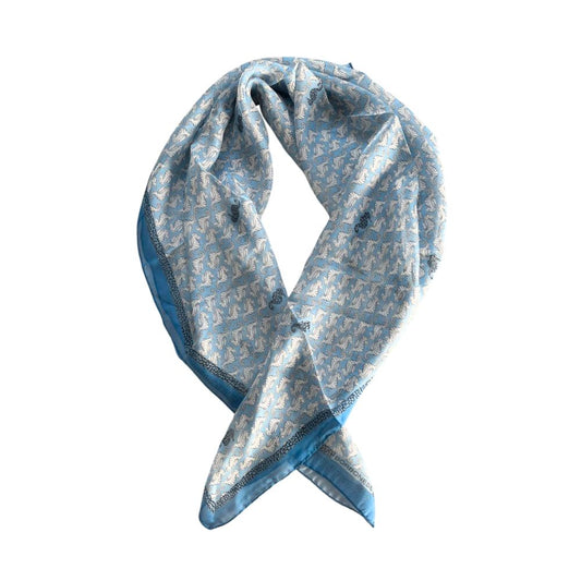 Borbonese Blue Silk Women Scarf