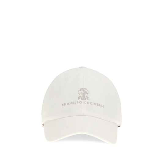 Brunello Cucinelli White Cotton Cap (Baseball Hat)