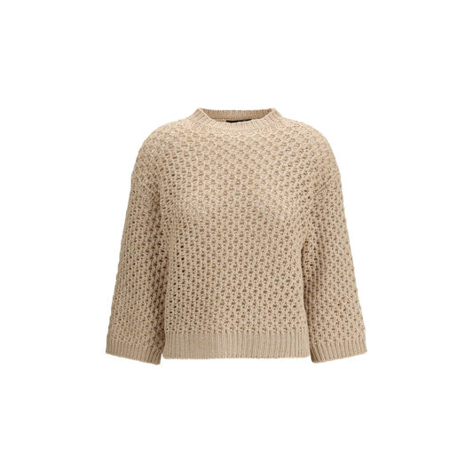 Fabiana Filippi Beige Fleece Wool Sweatshirt
