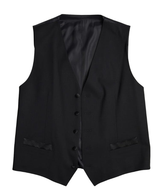 Dolce & Gabbana Black Wool Two-Piece Suit