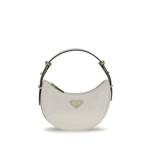 Prada White Calf Leather Bos Taurus Shoulder Bag