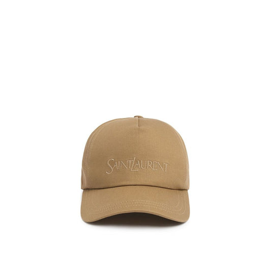 Saint Laurent Beige Cotton Cap (Baseball Hat)