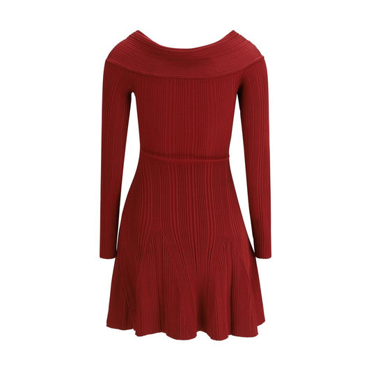 Self-Portrait Bordeaux Viscose Casual Dress