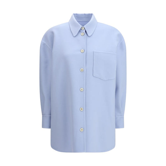 Fabiana Filippi Light Blue Fleece Wool Coat