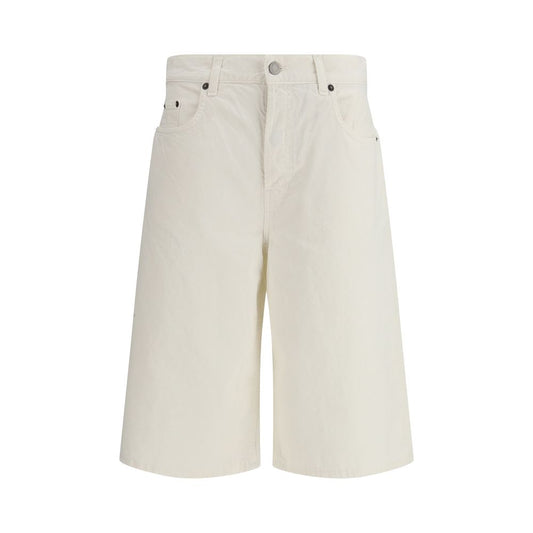 Haikure White Cotton Bermuda Shorts