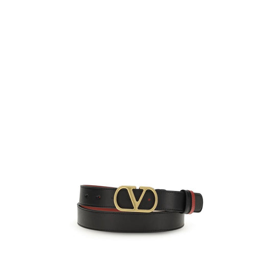 Valentino Garavani Black Calf Leather Bos Taurus Regular Belt