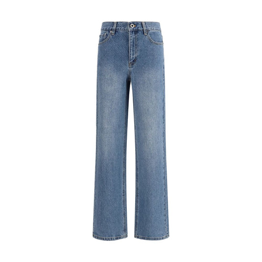 Self-Portrait Blue Cotton Straight-Leg Jeans