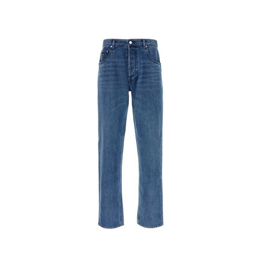 Prada Blue Cotton Straight-Leg Jeans