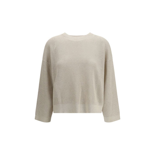 Brunello Cucinelli Cream Cotton Sweatshirt