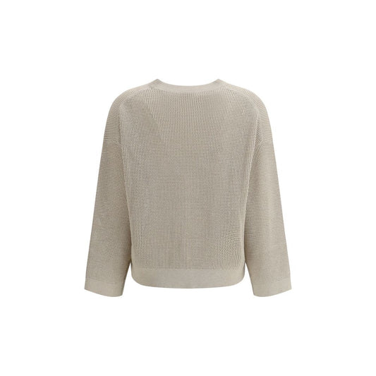 Brunello Cucinelli Cream Cotton Sweatshirt