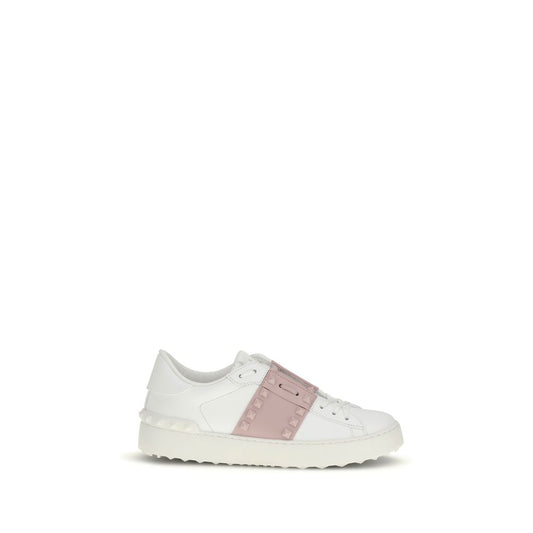Valentino Garavani White Calf Leather Bos Taurus Athletic Sneakers