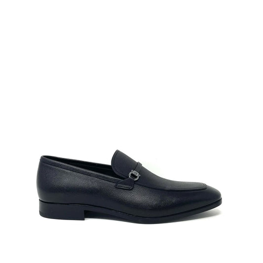 Salvatore Ferragamo Black Calfskin Slip-On Loafers
