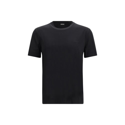 ZEGNA Black Cotton Polo Shirt