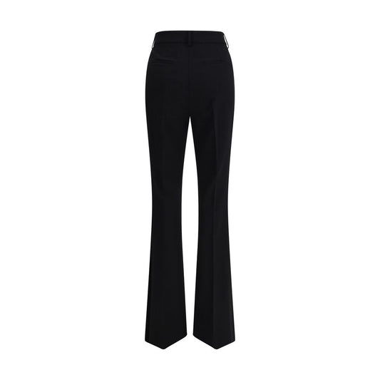 Max Mara Black Fleece Wool Flared Pants