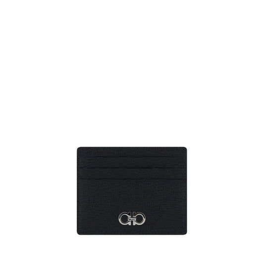 Ferragamo Black Calf Leather Bos Taurus Wallet