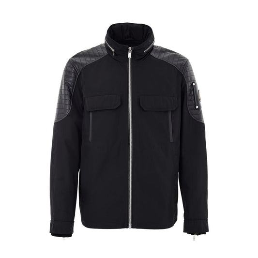 Moose Knuckles Black Nylon Biker Jacket