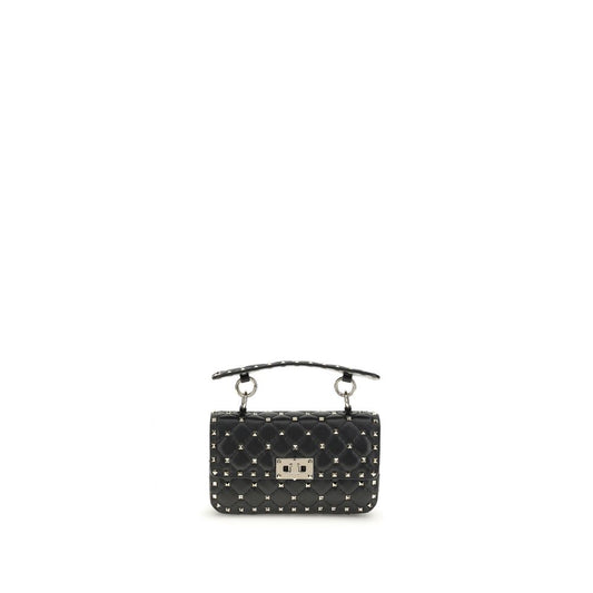 Valentino Garavani Black Calf Leather Bos Taurus Shoulder Bag