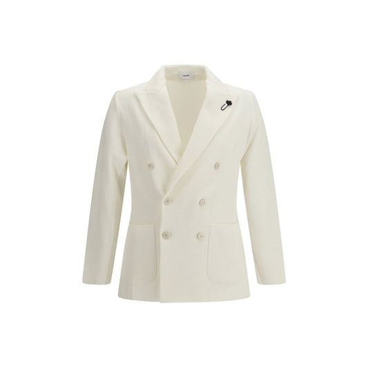 Lardini White Cotton Blazer