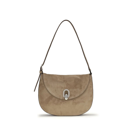 Savette Beige Calf Leather Bos Taurus Shoulder Bag