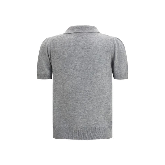 Allude Gray Cashmere Shortsleeve Shirt