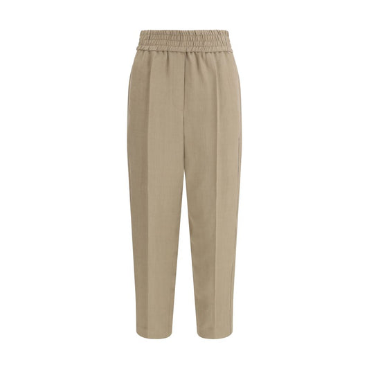 Brunello Cucinelli Beige Viscose Casual Pants