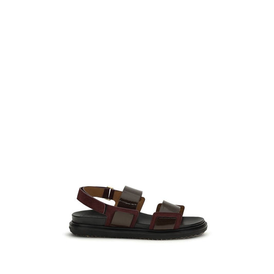 Marni Black Calf Leather Bos Taurus Strap-On Sandals