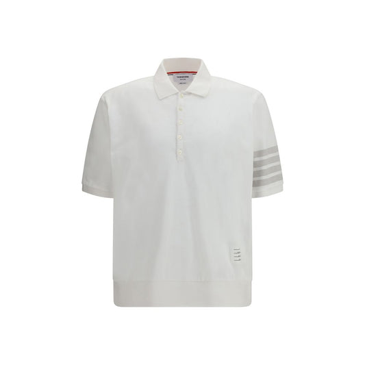 Thom Browne White Cotton Polo Shirt