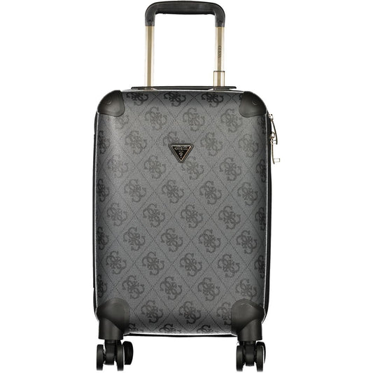 Guess Jeans Black Polyurethane Women's Travel Trolley