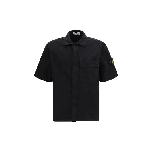 Stone Island Black Cotton Shortsleeve Shirt