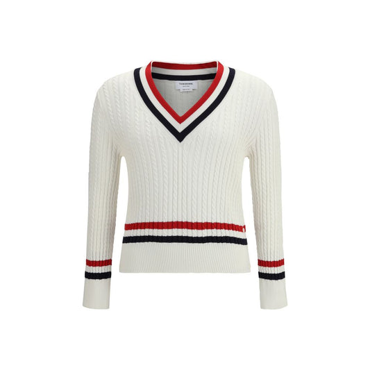Thom Browne White Cotton Sweater