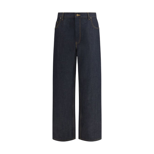 Thom Browne Blue Cotton Relaxed Fit Jeans