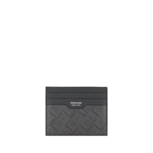 Ferragamo Gray Calf Leather Bos Taurus Wallet