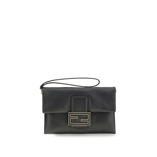 Fendi Black Calf Leather Bos Taurus Shoulder Bag