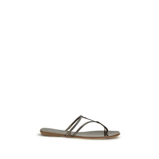 Pedro García Brown Calf Leather Bos Taurus Flat Sandals