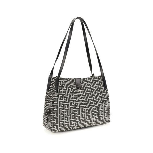 Balmain Black Cotton Shoulder Bag