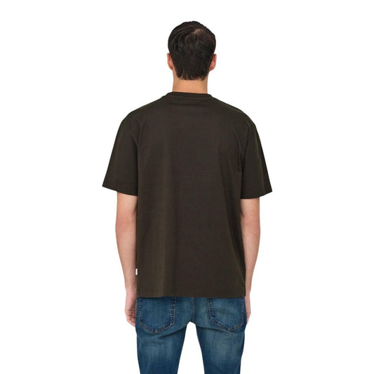 Only & Sons Brown Organic Cotton T-Shirt