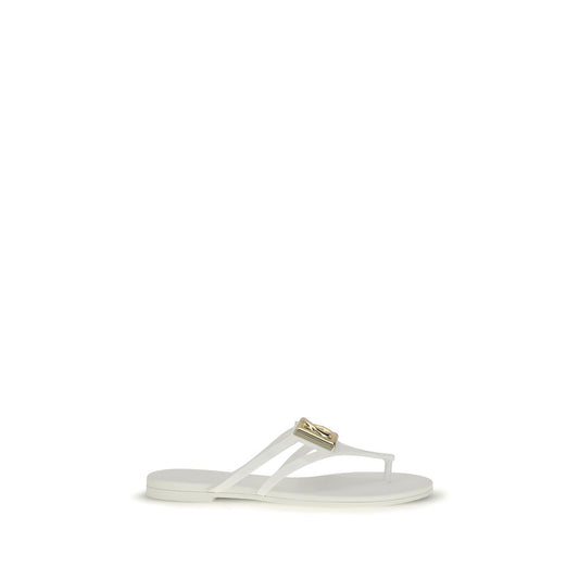 Dolce & Gabbana White Rubber Flip-Flop Sandals