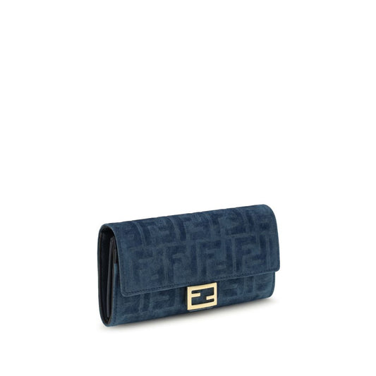 Fendi Blue Cotton Wallet