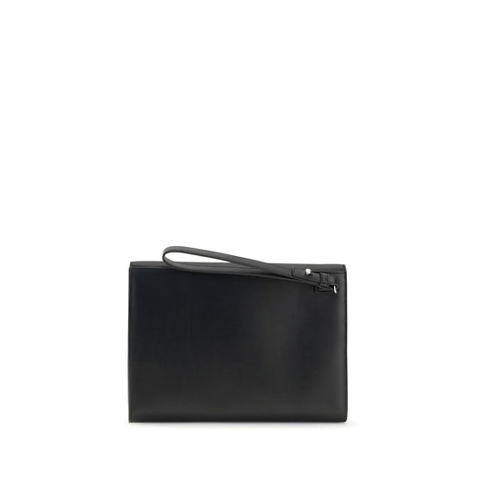 Ferragamo Black Calf Leather Bos Taurus Wallet