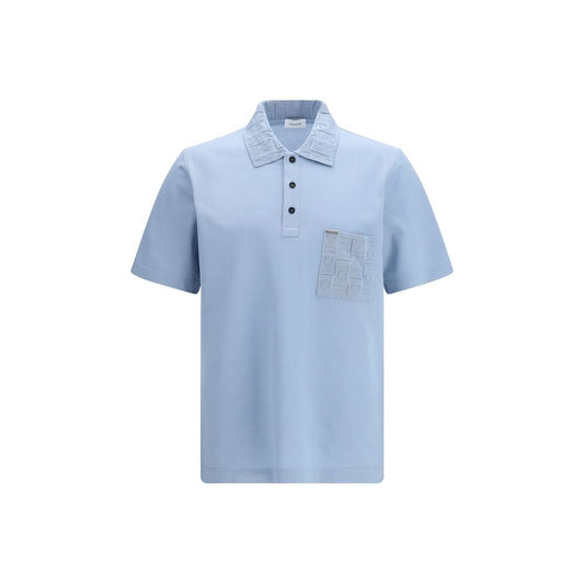 Ferragamo Blue Cotton Polo Shirt